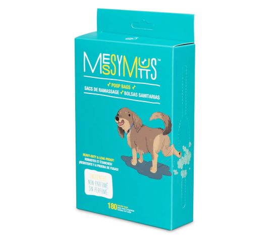 MESSY MUTTS SAC DE RAMASSAGE BIORECYCLES AVEC POIGNEES/ BIORECYCKED POOP BAG WITH HANDLES