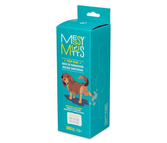 MESSY MUTTS SAC DE RAMASSAGE BIORECYCLES ROULEAU DE RECHARGE EN VRAC/ BIORECYCKLED POOP BAG